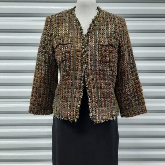 True Meaning Women's Jacket Blazer Size Small Boucle Tweed Retro Office Career - Picture 1 of 10